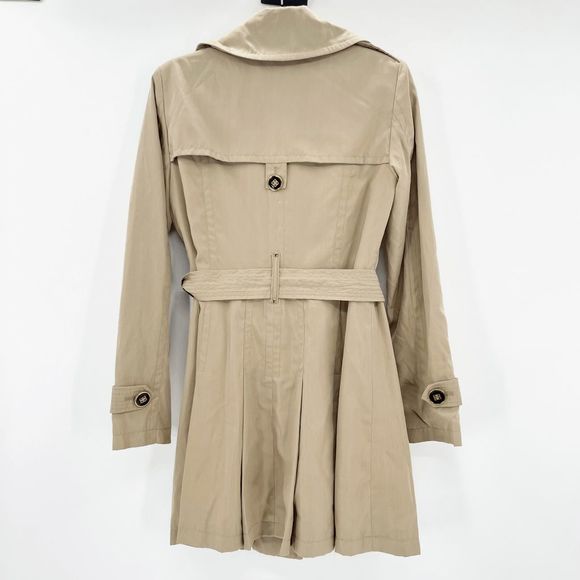 Kenneth Cole Trench Coat Women's Size S Tan Beige Belted Long Sleeve - Picture 2 of 4